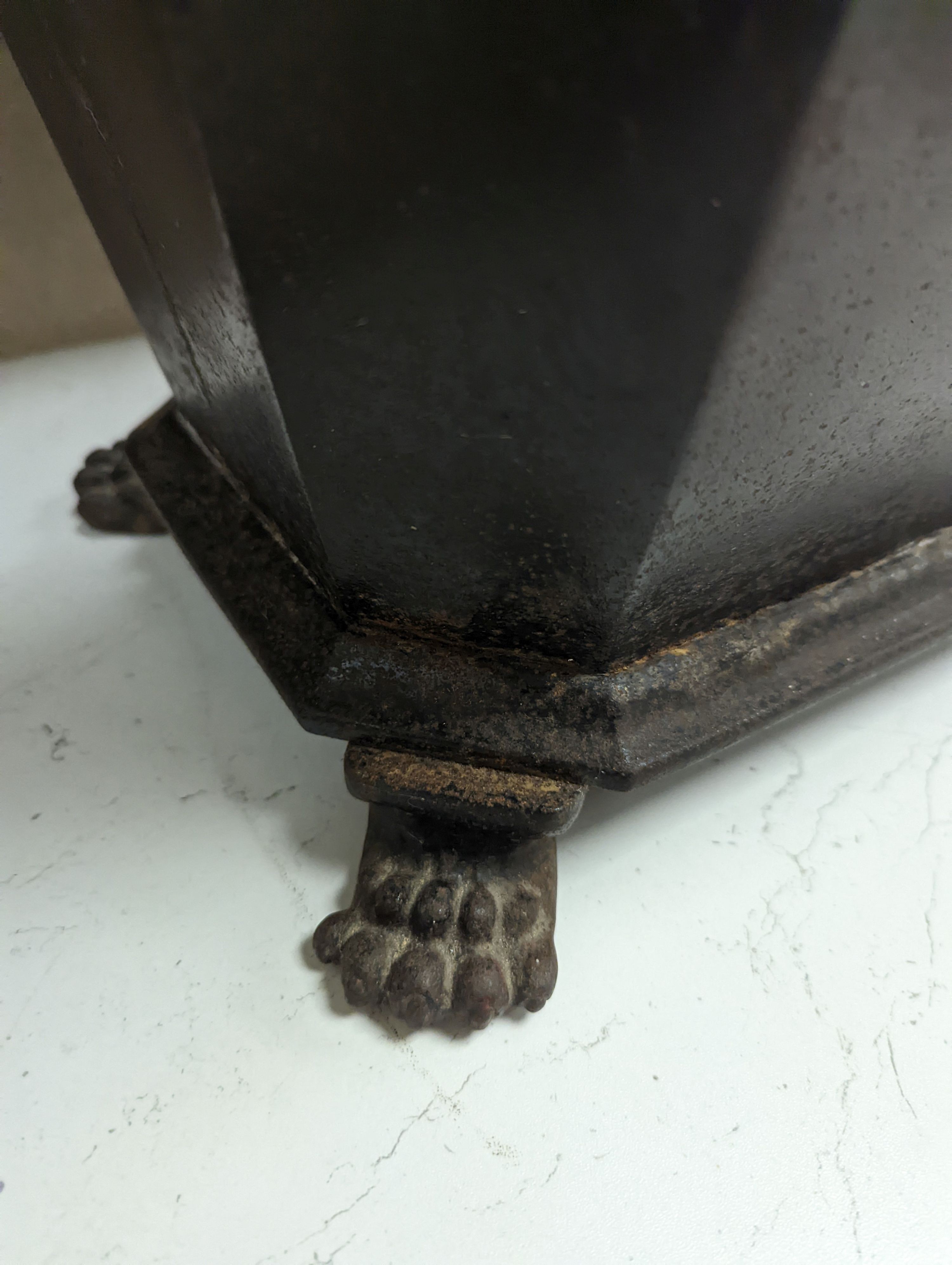 An iron wine cooler/coal box, 47 cms high.